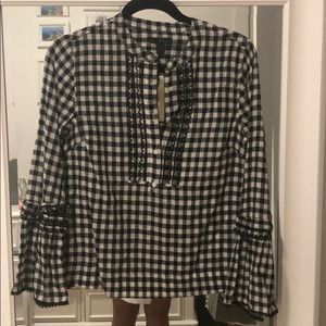 BRAND NEW j. Crew gingham long sleeve top
